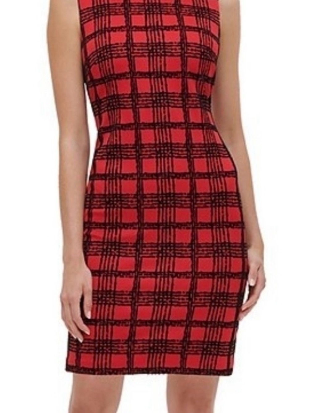 Tommy Hilfiger Red and Black Plaid Mini Dress